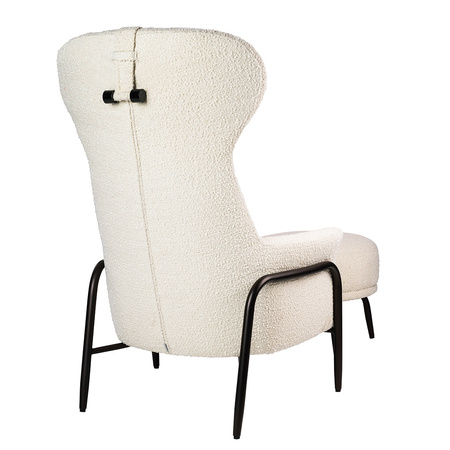 Fotel TEDDY GRAND z podnóżkiem beżowy -   stal