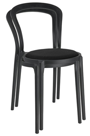 Krzesło SLIM czarne - polipropylen,  tkanina