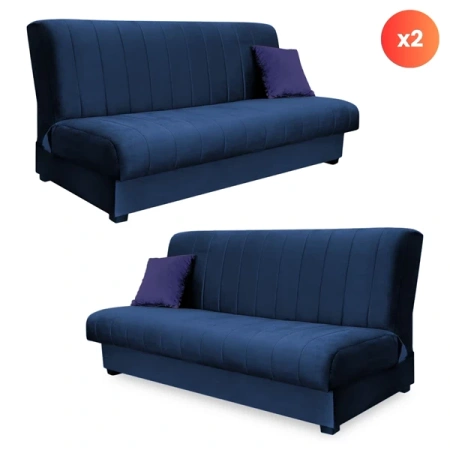 Zestaw 2x Sofa SIGMA Granatowa