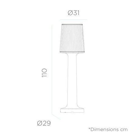NEW GARDEN lampa ogrodowa CARMEN 110  CABLE biała