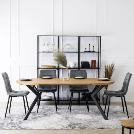 Krzesło PERU Szare Welurowe