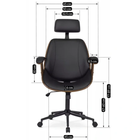 Fotel FABIAN Ekoskóra Orzech/Czarny