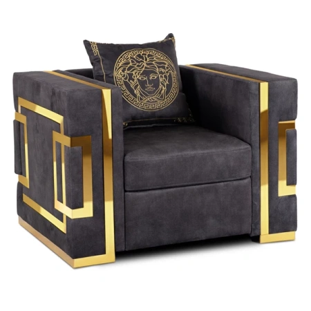 Fotel PALLAZO 1S Czarno/Złoty