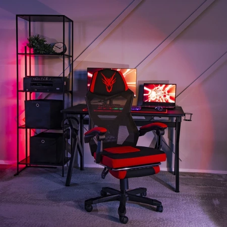 Fotel Obrotowy BING Czarny/czerwony