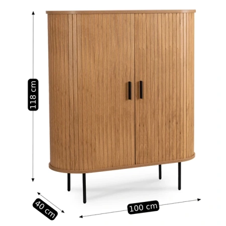 Komoda Dwudrzwiowa Rozsuwana 100 cm TRISH Dąb