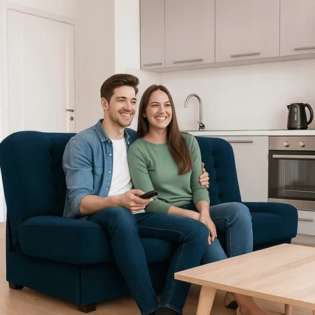 Zestaw 2x Sofa PIANO Granatowa