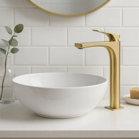 BATERIA UMYWALKOWA JOE ZŁOTA SZCZOTKOWANA WYSOKA