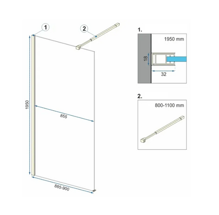 ŚCIANKA PRYSZNICOWA AERO BRUSH GOLD 120