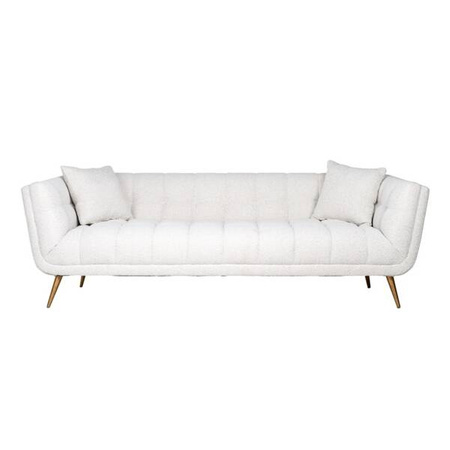 RICHMOND sofa HUXLEY BOUCLE - biała, szczotkowane złoto