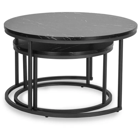 Zestaw Stolików MAURO MAX Czarny Marmur
