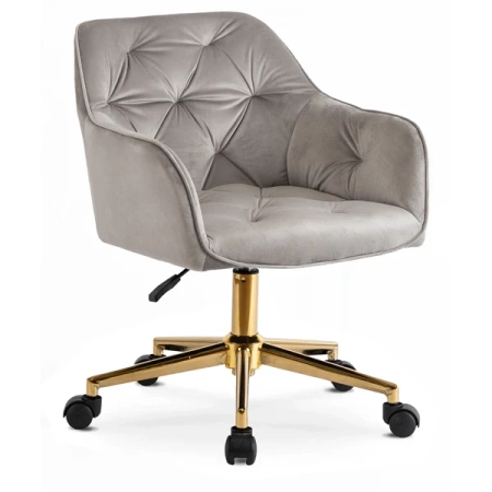Fotel Obrotowy KONOR Szary Welurowy