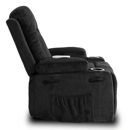 Fotel Masujący BOX Czarny Sztruksowy