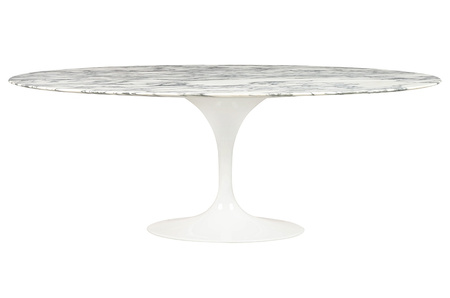 Stół TULIP ELLIPSE MARBLE ARABESCATO 200  biały - marmur, metal
