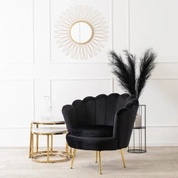 Fotel ANGEL Czarny Welurowy