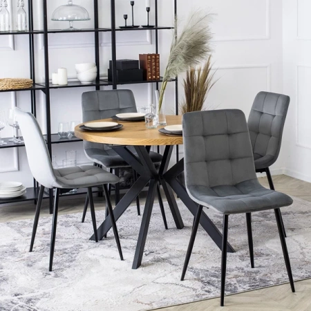 Krzesło PERU Szare Welurowe