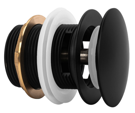 KOREK DO WANNY Z PRZELEWEM CZARNY 6cm