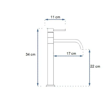 BATERIA UMYWALKOWA LUGANO ZŁOTA SZCZOTKOWANA WYSOK