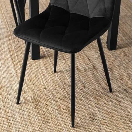 Krzesło ROBIN Czarne Welurowe