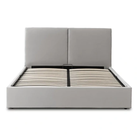Łóżko 180x200 MARSYLIA Welurowe Szare Z Pojemnikiem