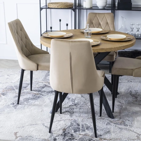 Krzesło CORK Beż Welurowe