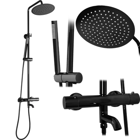 ZESTAW NATRYS-WANNOWY LUNGO CZARNY METALICZNY TERM