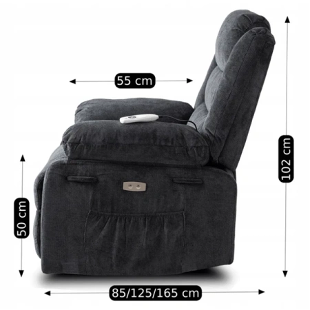 Fotel Masujący JASPER Ciemnoszary