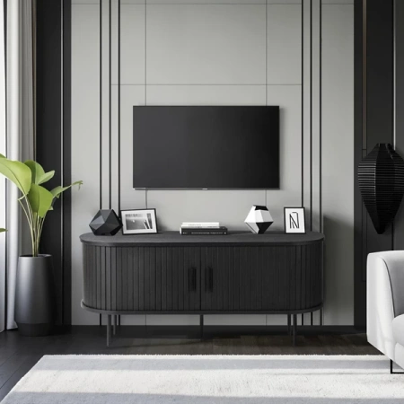 Szafka RTV Dwudrzwiowa 120 cm TRISH Czarna