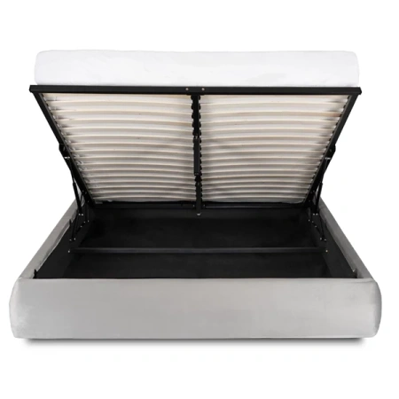 Łóżko 160x200 BRISTOL Szare Z Pojemnikiem