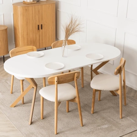 Stół LUGO 90-190 cm Biały/Dąb