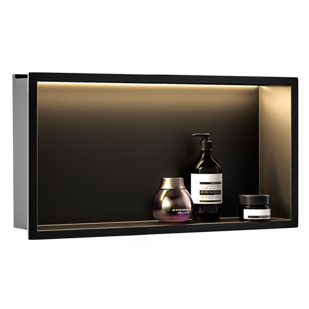 PÓŁKA WNĘKOWA LED 60x30x10 cm BLACK