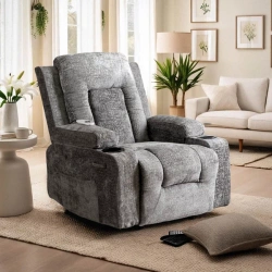 Fotel Masujący BOX Szary Welurowy