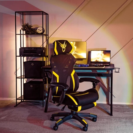 Fotel Obrotowy MAXIMO Czarny/żółty