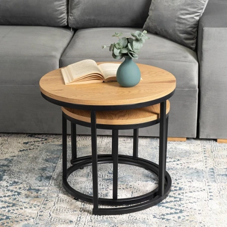 Zestaw Stolików DELIA Dąb Złoty