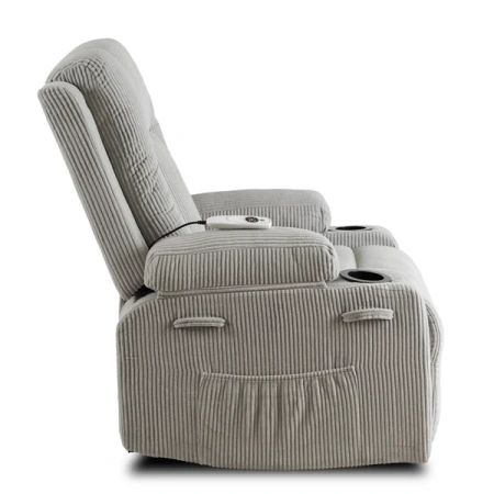 Fotel Masujący BOX Szary Sztruksowy