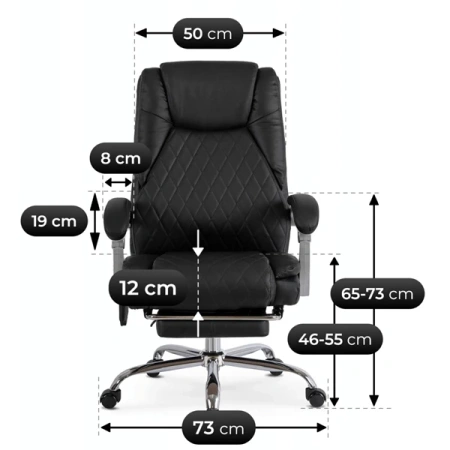 Fotel Obrotowy Masujący GIORGIO Czarny