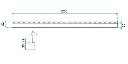 LISTWA CZOŁOWA ZŁOTA SZCZOTKOWANA 120 cm