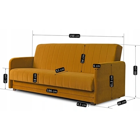 Sofa PORTO Musztardowa