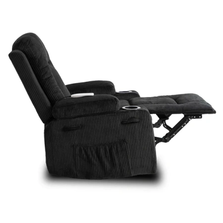 Fotel Masujący BOX Czarny Sztruksowy