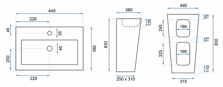 UMYWALKA DARIA - WOLNOSTOJĄCA