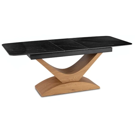 Stół ALICANTE 160-200 cm Czarny marmur/Dąb