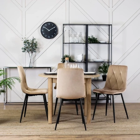 Krzesło ROBIN Beżowe Welurowe