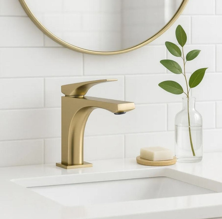 BATERIA UMYWALKOWA JOE ZŁOTA SZCZOTKOWANA NISKA