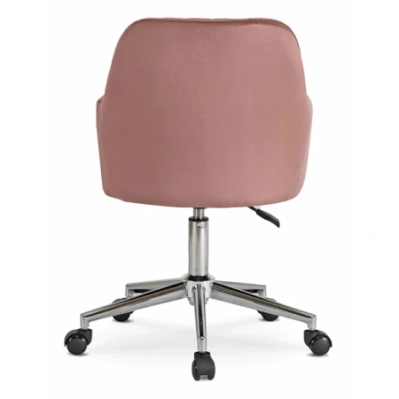 Fotel Obrotowy TOM Różowy Welurowy