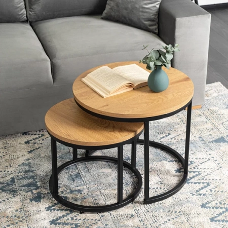 Zestaw Stolików DELIA Dąb Złoty