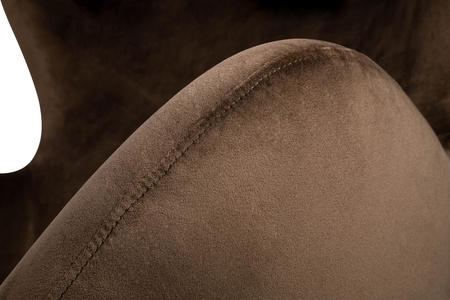 Fotel EGG SZEROKI VELVET ciemny brąz.81  - welur, podstawa stal