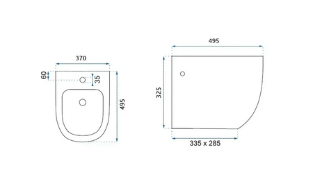 BIDET CARLO MINI WHITE GOLD EDGE