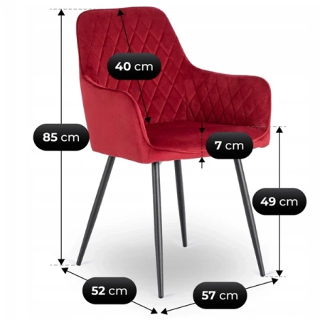 Krzesło BRESSO Bordowe