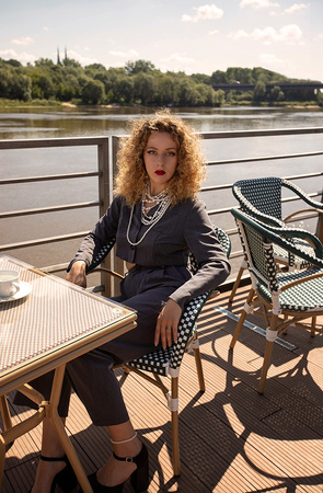 Krzesło ogrodowe CAFE MIRAMAR turkus /    morski rattan