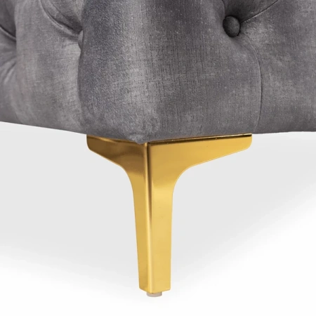 Sofa SORRENTO 3S Trzyosobowa Szara Welurowa