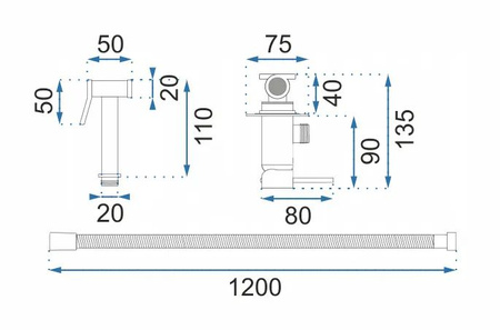 BATERIA BIDETOWA PODTYN LOOP LUNGO RÓŻOWE ZŁOTO